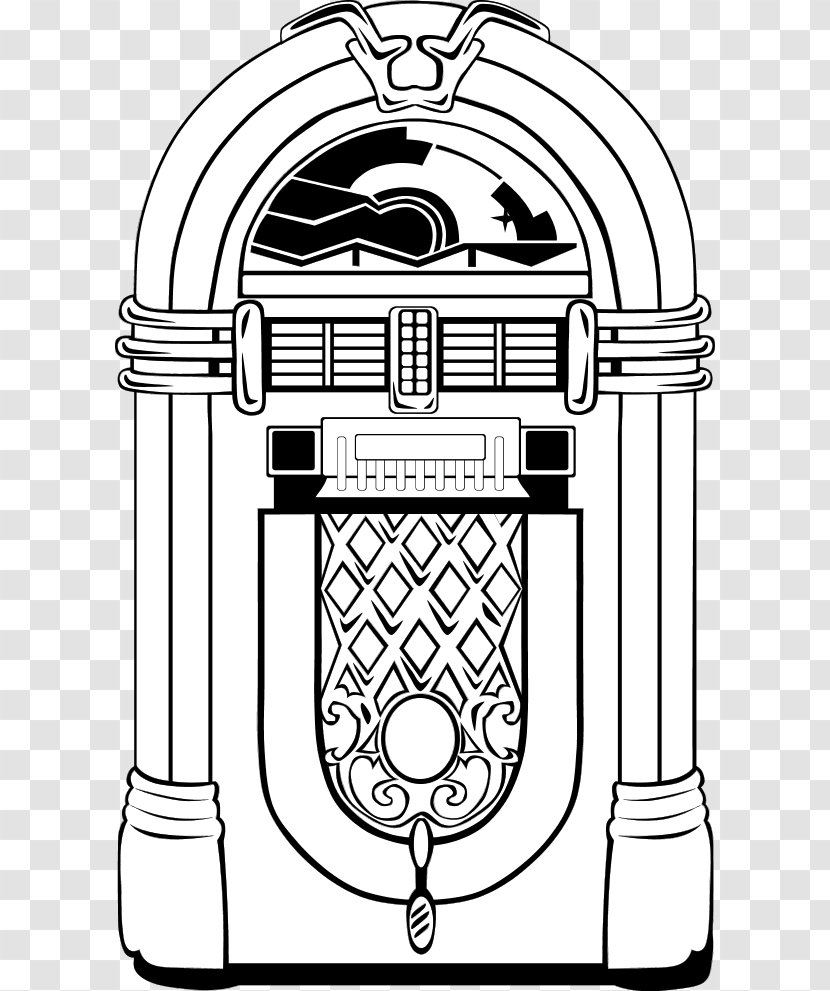 Jukebox 1950s Clip Art - Black - Microphone Transparent PNG