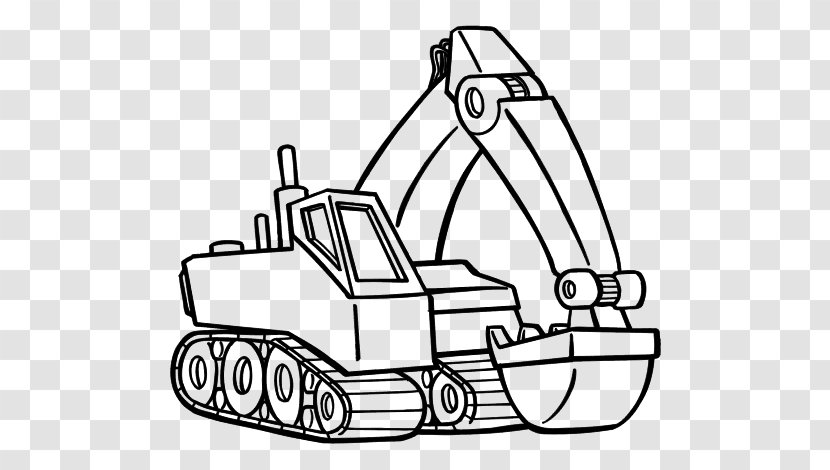 Excavator Tractor Heavy Machinery Baustelle Dyeing - Line Art Transparent PNG