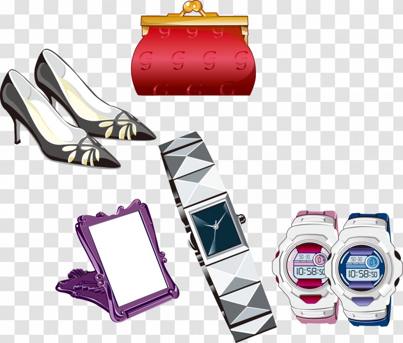 Fashion Accessory Woman Bag Clothing - Women Shoes Wallet Watch Mirror Transparent PNG