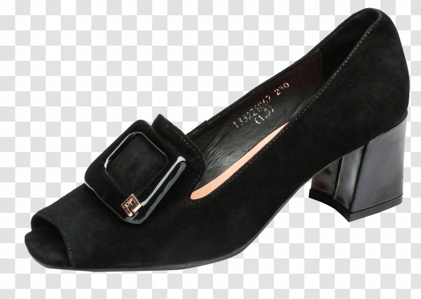 Slip-on Shoe High-heeled Footwear - Slipon - Black Classic Buckle Fish Beak High Heels Transparent PNG
