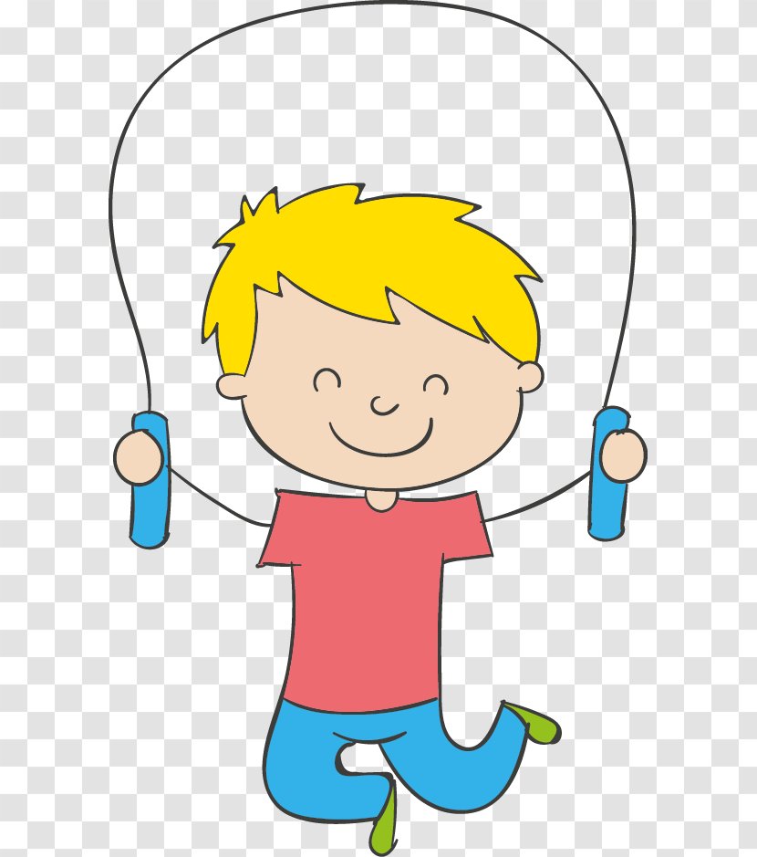Boy Child Skipping Rope Clip Art - Watercolor - Children Playing Transparent PNG