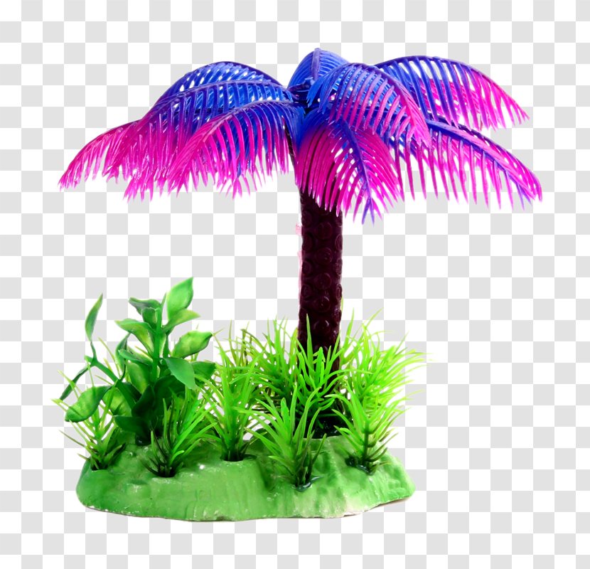 Coconut Milk Aquarium - Palm Tree - Fish Tank Decorative Landscaping Tropical Trees Transparent PNG