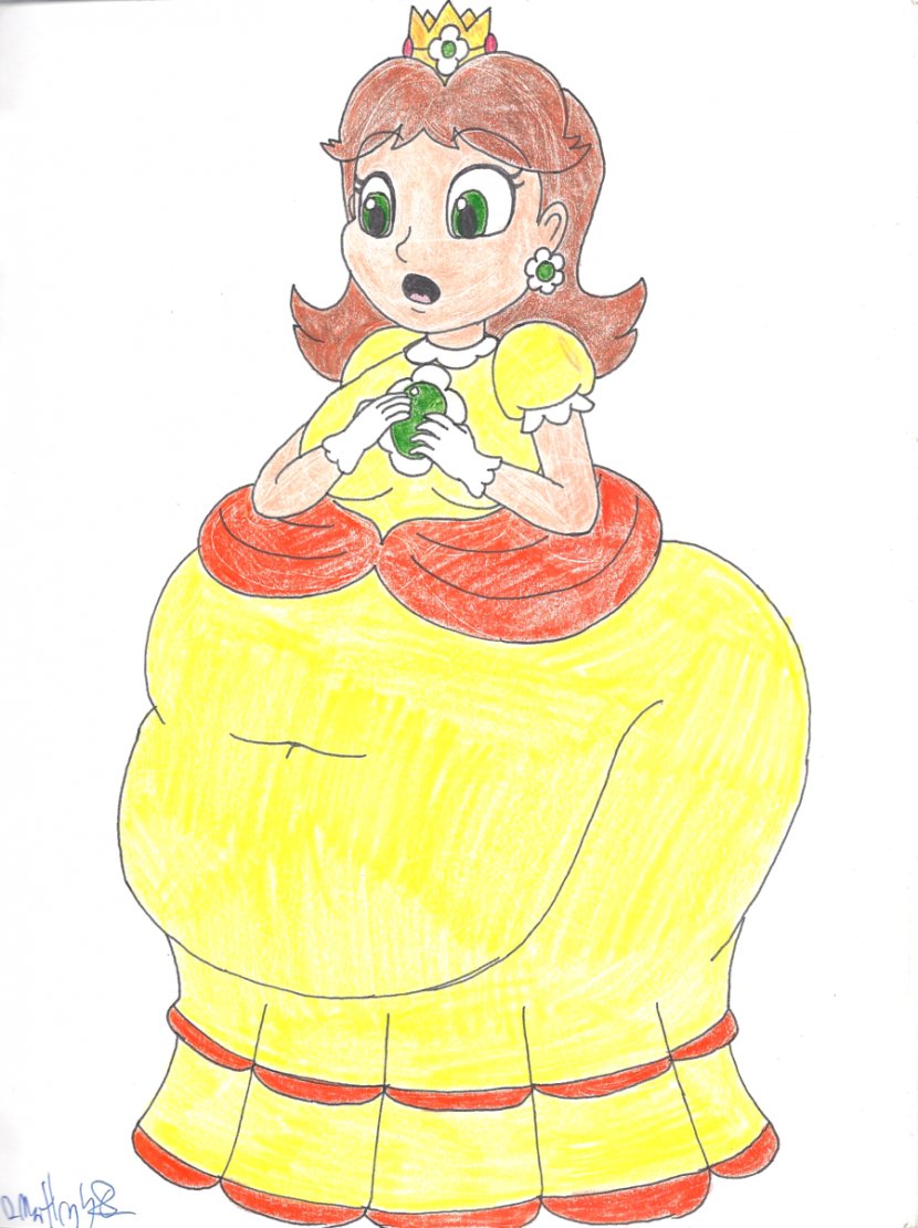 Fat Princess Mario Daisy Peach Zelda - Watercolor - Cliparts Transparent PNG