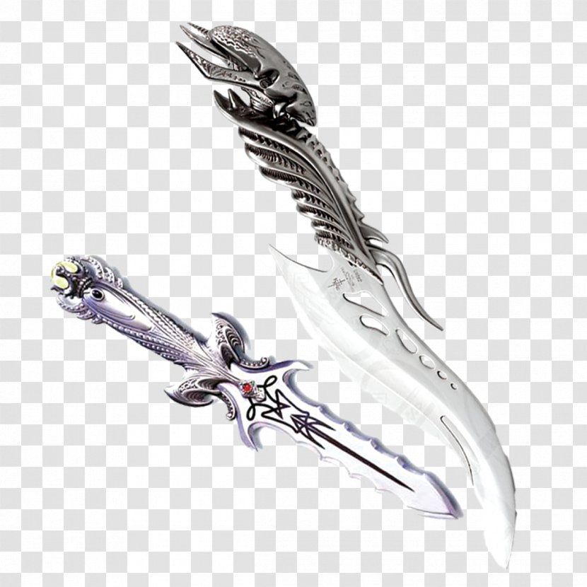 U5147u5668 Silver - Wing - Exquisite Dagger Transparent PNG