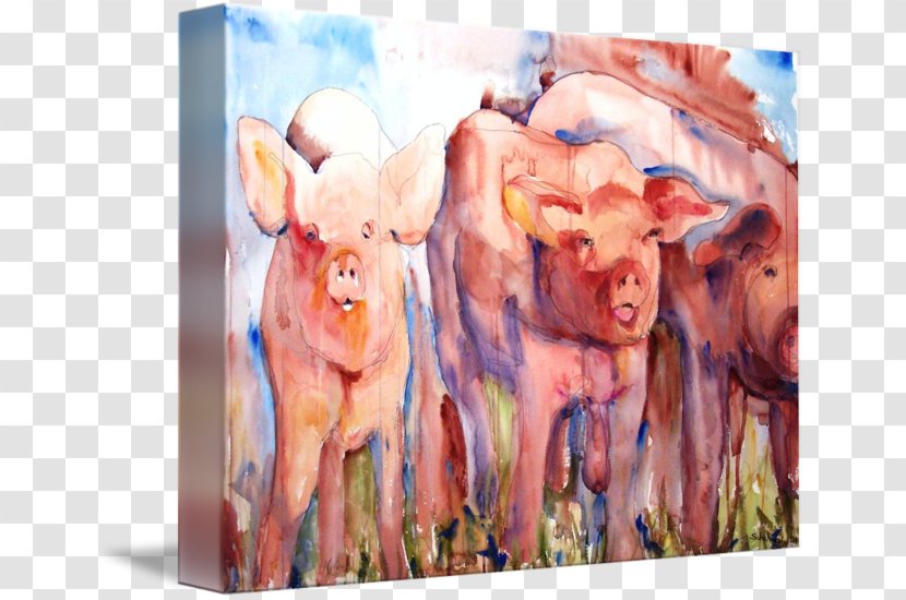 Pig Watercolor Painting Fine Art - Like Mammal - Animal Transparent PNG
