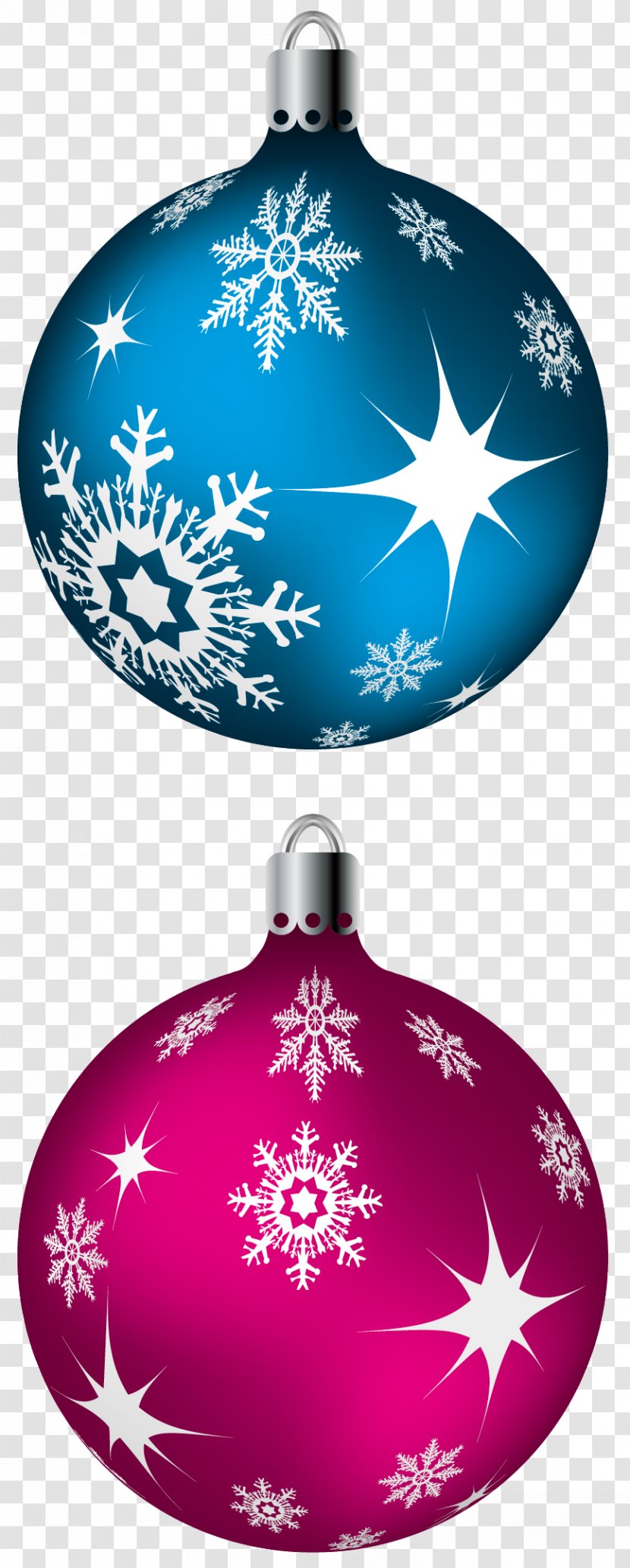 Christmas Ornament Decoration Tree Clip Art - Greeting Note Cards - Blue And Pink Balls Clipart Picture Transparent PNG