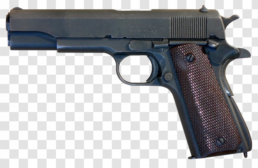 M1911 Pistol Semi-automatic .45 ACP Firearm - Recoil Operation - Gun Transparent PNG