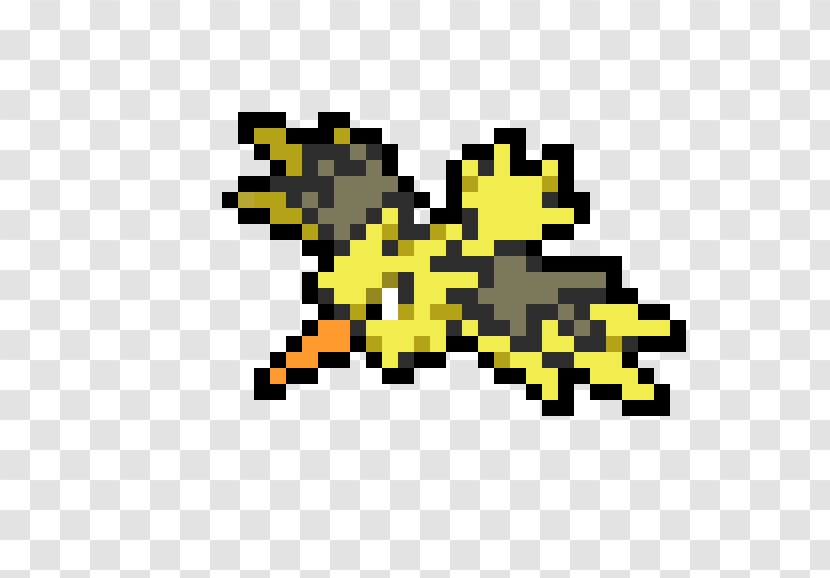 Zapdos Pixel Art Articuno Moltres - Pokemon Transparent PNG