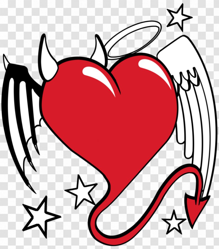 Devil Shoulder Angel Drawing Love - Cartoon Transparent PNG