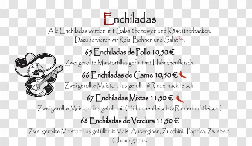 Enchilada Mexican Cuisine Party Supply Restaurant Maracas - Love - Mexikanisches Steakhaus Und CocktailbarEnchiladas Transparent PNG