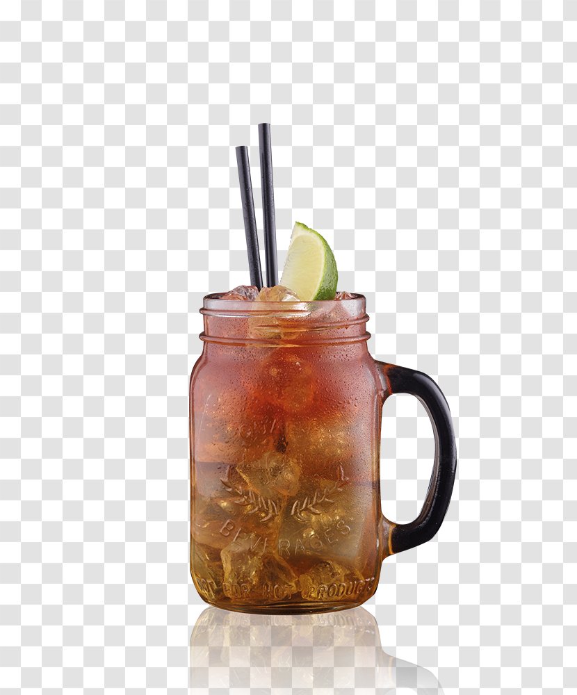 Rum And Coke Cocktail Alcoholic Drink Mason Jar - Iced Tea Transparent PNG