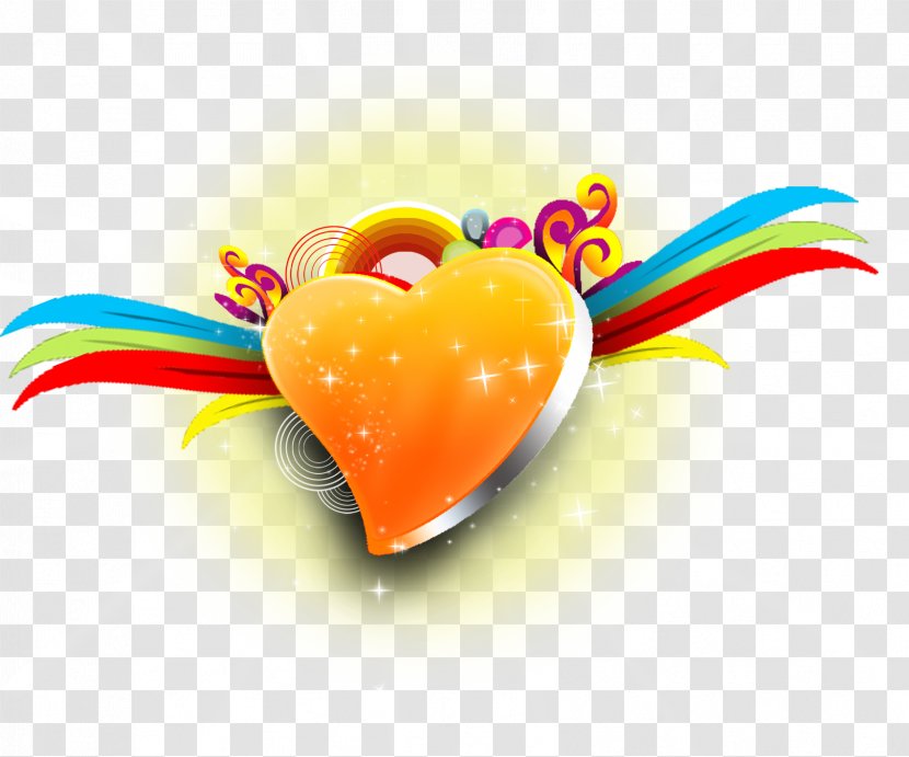Orange Love - Heart Transparent PNG