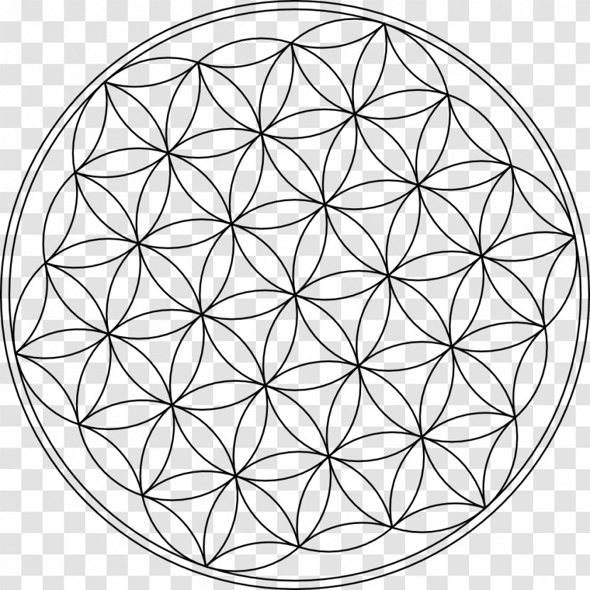 Overlapping Circles Grid Symbol Sacred Geometry Clip Art - Shape - Mandalas Transparent PNG