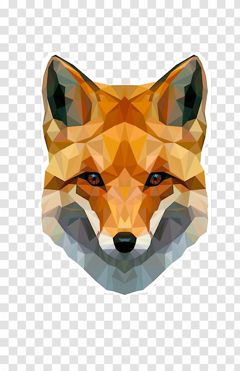 Geometry Drawing Polygon Triangle Number - Snout - Fox With Headdress Transparent PNG