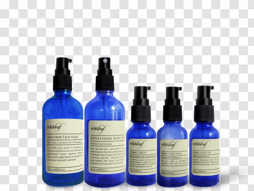 Glass Bottle Cobalt Blue - A Set Of Skin Care Transparent PNG