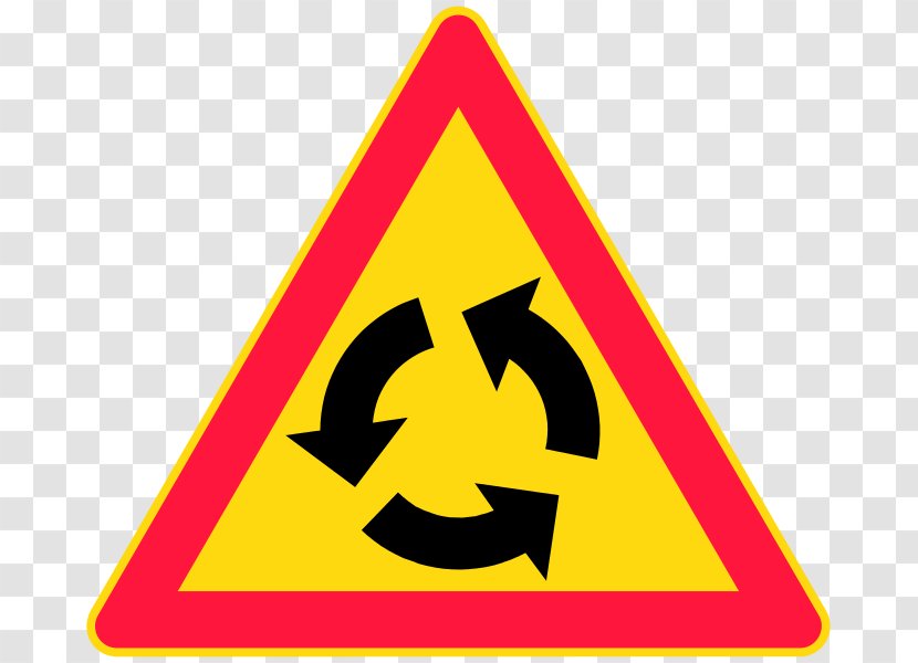 Priority Signs Roundabout Traffic Sign Warning - Wikimedia Commons - FINLAND Transparent PNG