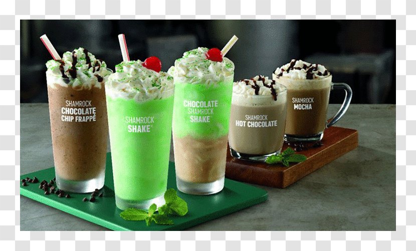 Shamrock Shake Milkshake Caffè Mocha Fast Food McDonald's - Frozen Dessert - Drink Transparent PNG