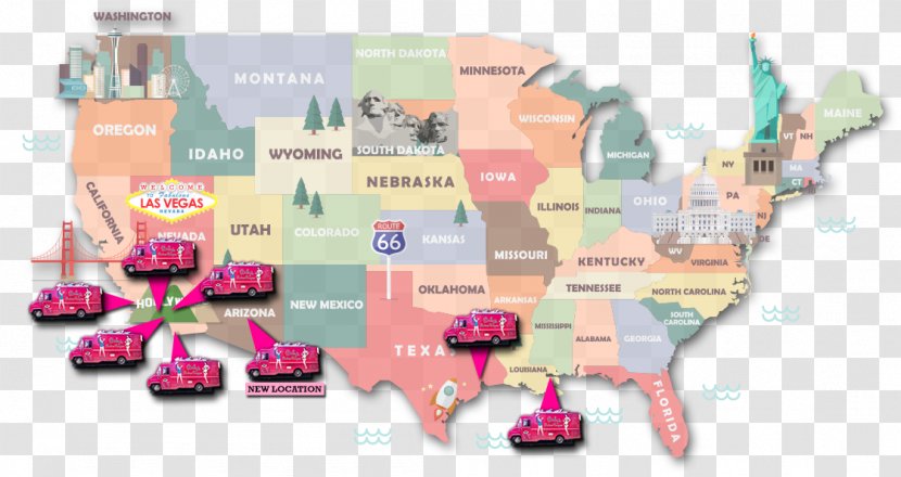 United States Of America Tourist Attraction Map U.S. State Image - Travel Transparent PNG