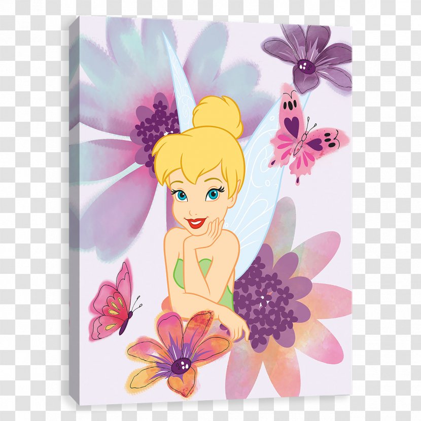 Tinker Bell Floral Design Disney Fairies Fairy Canvas Print - Flower Transparent PNG