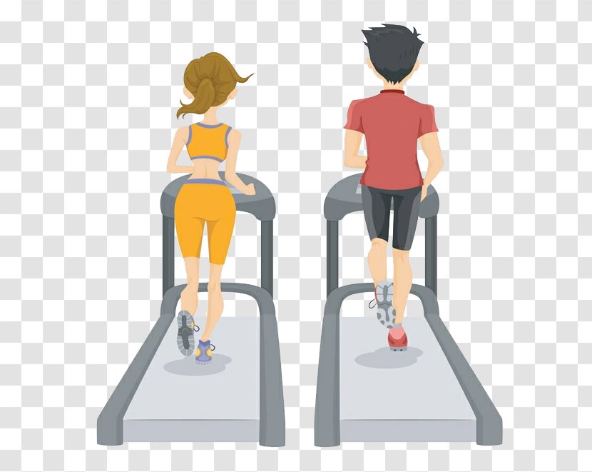 Health Royalty-free Weight Loss Physical Fitness Illustration - Heart - Hand Drawn Treadmill Men And Women Transparent PNG