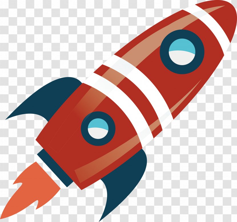 Rocket Launch Cartoon - Vector Transparent PNG