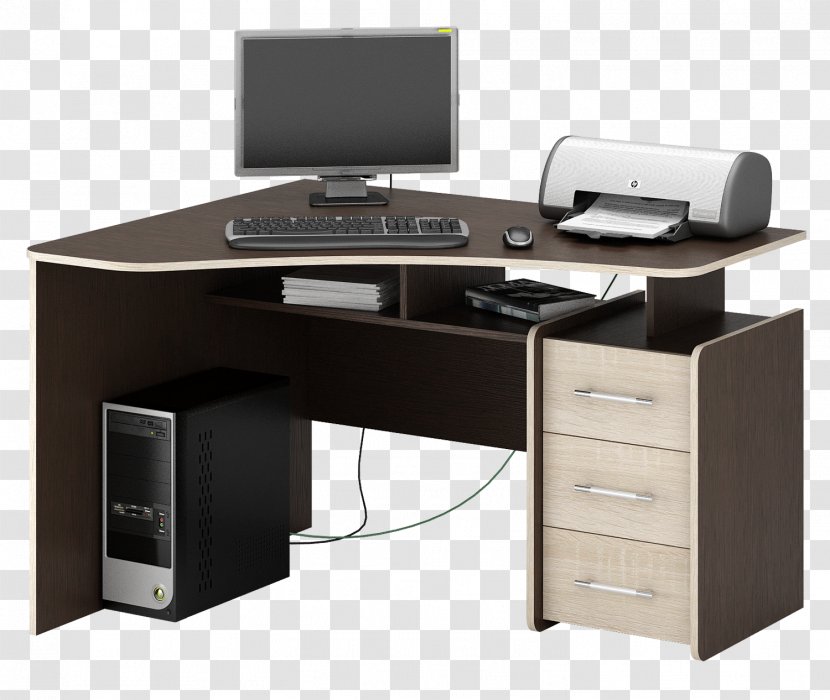 Table Computer Desk Венге Oak - Office Transparent PNG