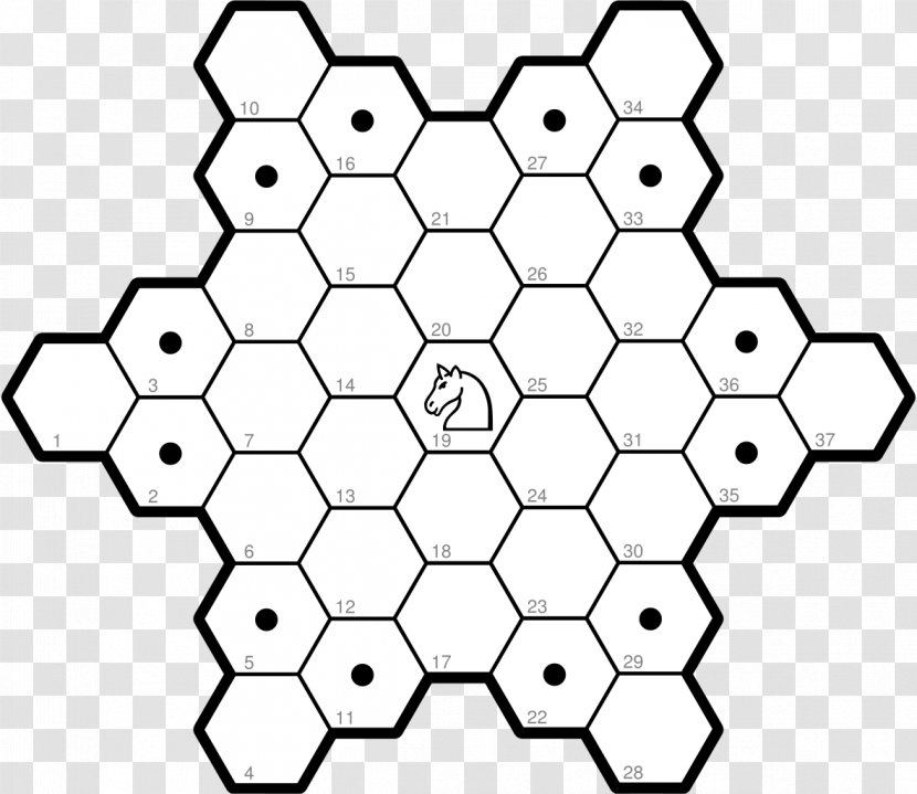Hexagonal Chess Csillagsakk Pawn Knight - Monochrome Transparent PNG