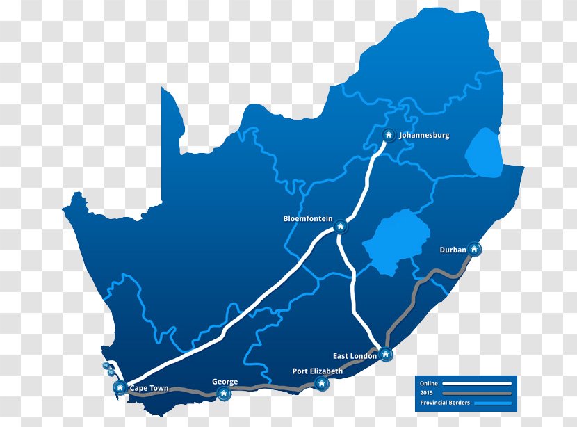 South Africa Vector Map Illustration - Dark Blue Transparent PNG