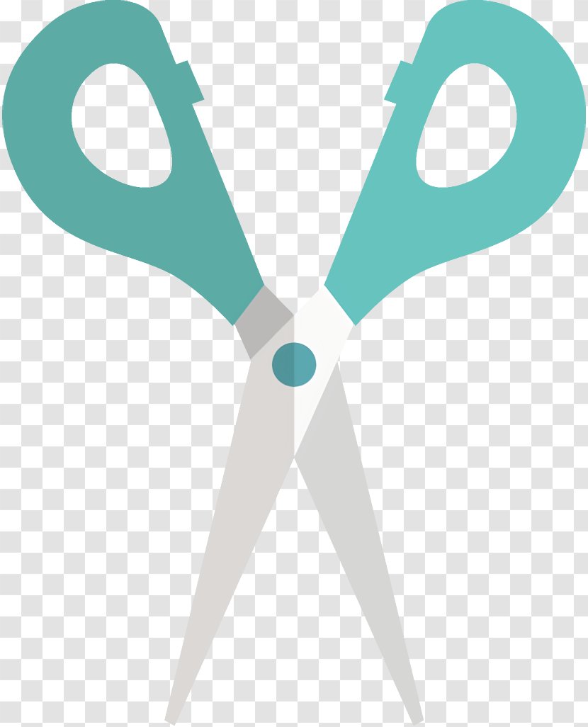 Green Scissors Clip Art Turquoise Line - Cutting Tool Logo Transparent PNG