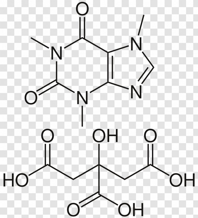Caffeine Citrate Molecule Coffee Substitute - Chemical Polarity Transparent PNG