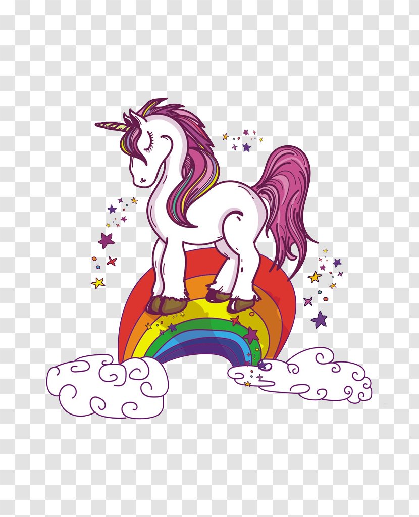 Unicorn Rainbow Illustration - Cartoon Transparent PNG
