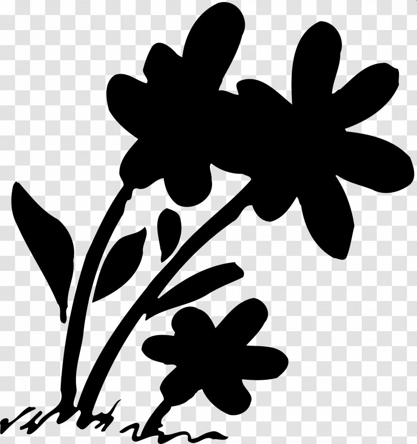 Black & White - Flower - M Clip Art Leaf Silhouette Pattern Transparent PNG