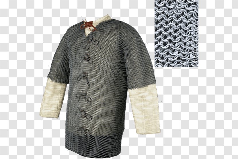 Sleeve T-shirt Middle Ages Hauberk Mail - Outerwear Transparent PNG