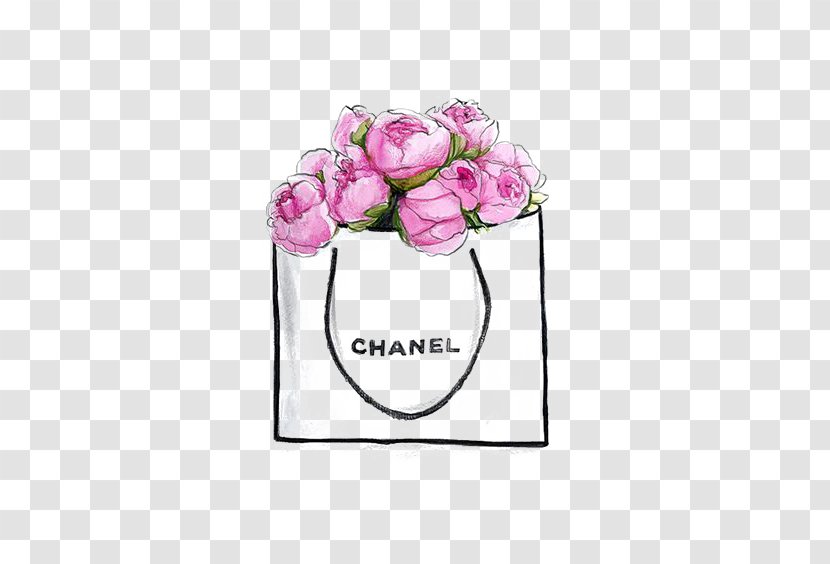 Chanel No. 5 Drawing Handbag - Fashion Illustration - Handbags Transparent PNG