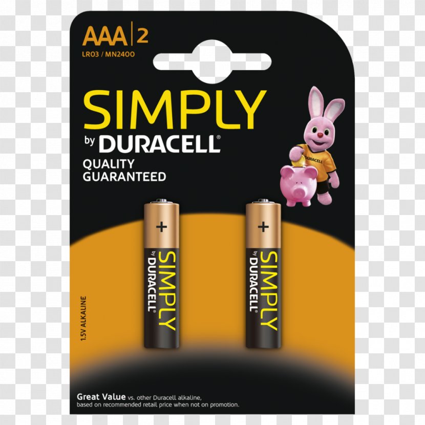 Electric Battery AAA Duracell Alkaline Volt Transparent PNG