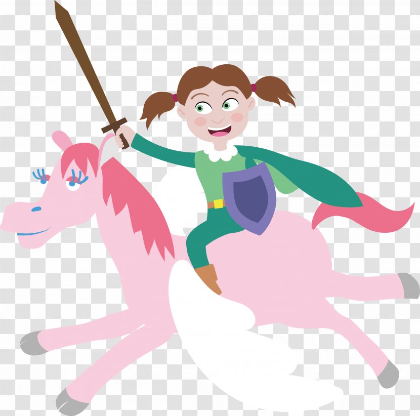 Fairy Tale Clip Art - Tree - Vector Cartoon Female Knight Transparent PNG