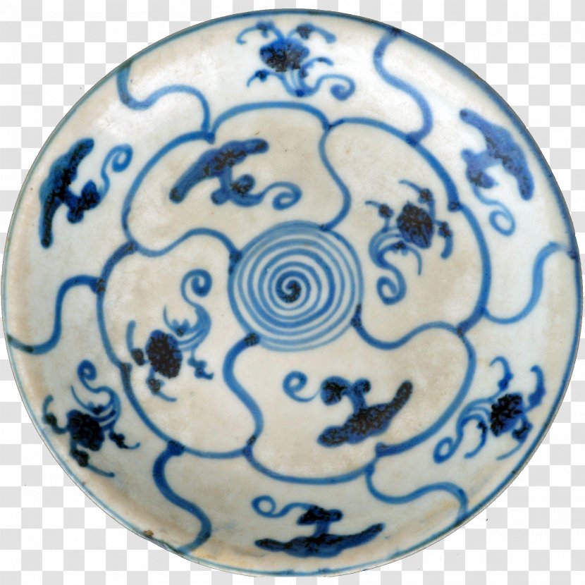 Blue And White Pottery Porcelain Tableware Ceramic - Motif Transparent PNG