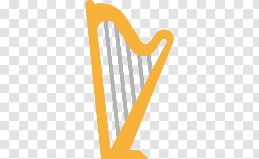 Harp Musical Instrument Icon - Silhouette - Yellow Transparent PNG