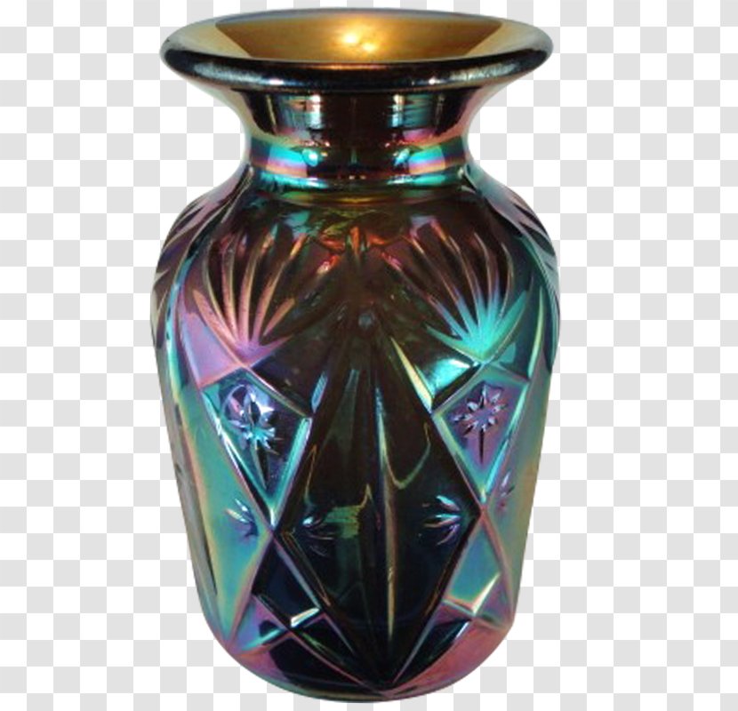 Riihimäki Vase Carnival Glass Cobalt Blue Transparent PNG