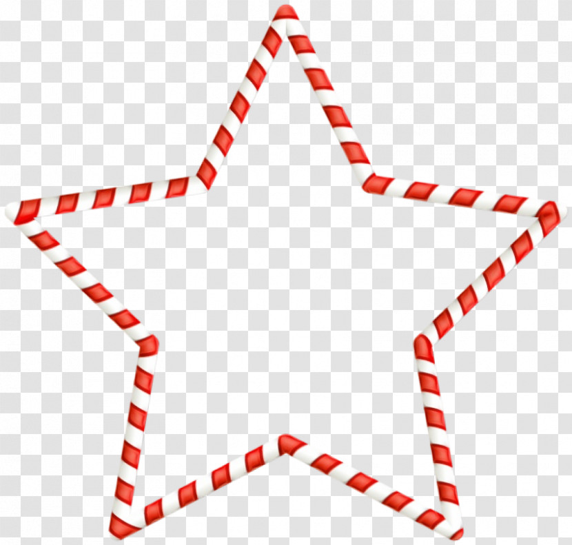 Red Line Star Pattern Transparent PNG