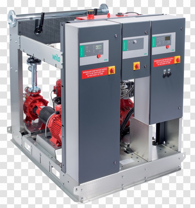 WILO Group Pumping Station Salmson Fire Sprinkler System - Machine - Water Supplies Transparent PNG