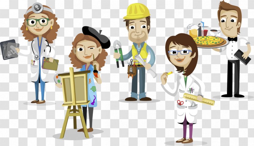 Career Clip Art - Communication - Group With Different Occupations Transparent PNG