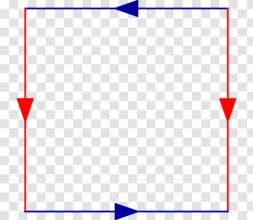 Square Red Clip Art - Point - The Direction Of Arrows And Blue Borders Transparent PNG