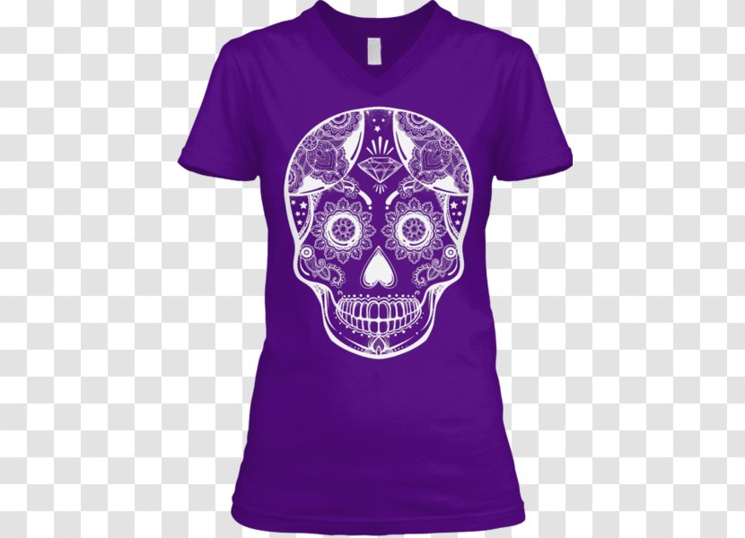 T-shirt Hoodie Clothing Sweater - Top - Gold Skull Transparent PNG