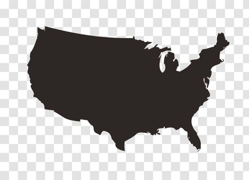 United States World Map Clip Art - Black Transparent PNG