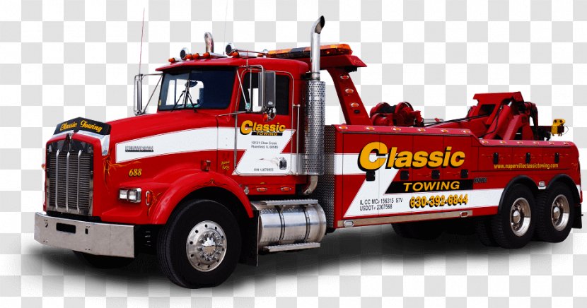 Car Naperville Classic Towing Tow Truck Semi-trailer - Commercial Vehicle - Old Box Transparent PNG