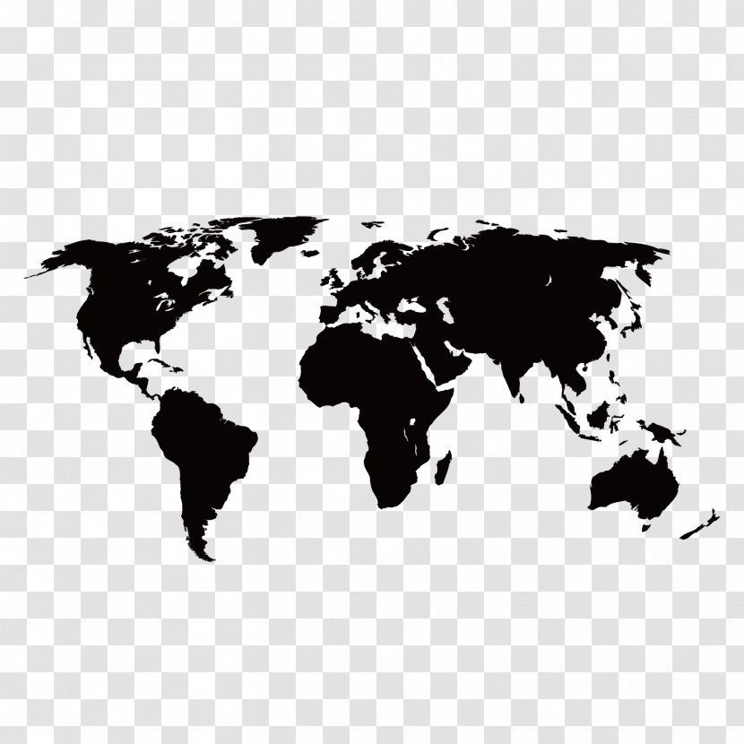 Earth World Map - Shutterstock - Black Transparent PNG