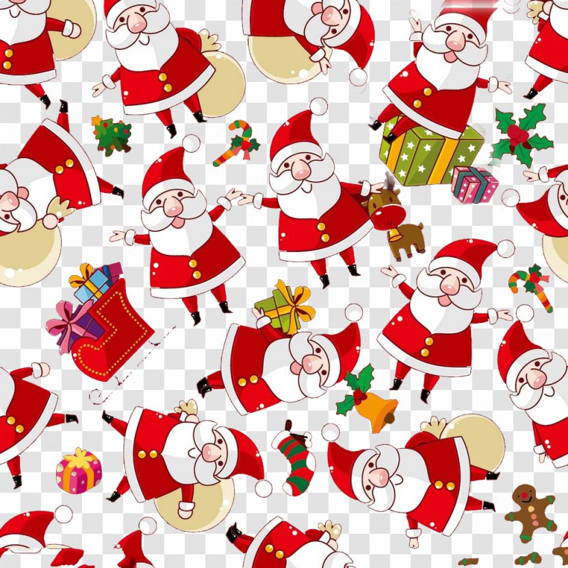 Paper Santa Claus Christmas Textile Wallpaper - Tree - Fluttering Transparent PNG