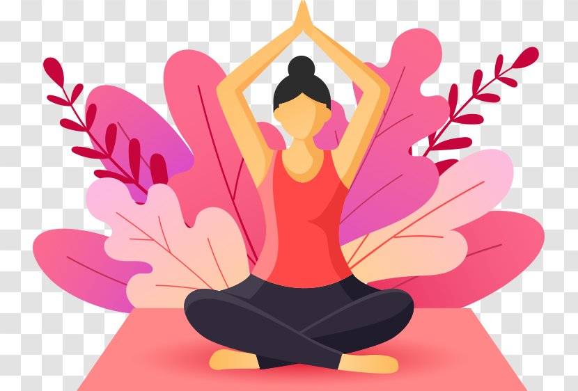 Pink Physical Fitness Yoga Hand Gesture Transparent PNG