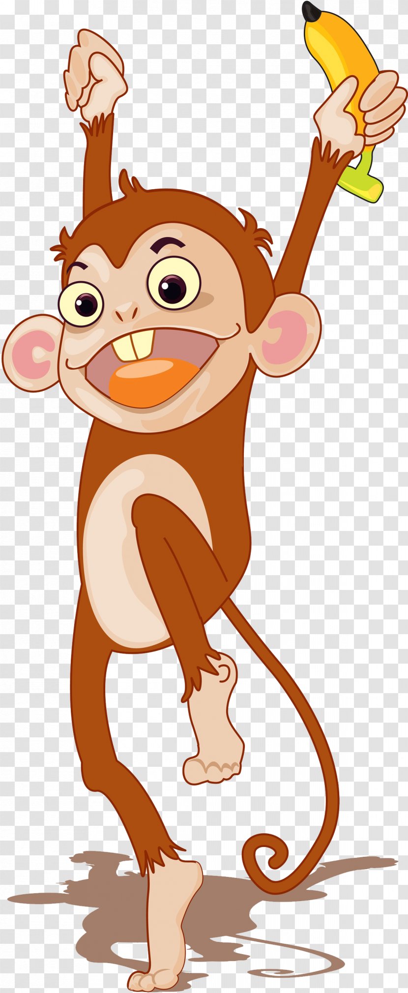 Monkey Cartoon Photography Illustration - Human Behavior - The With Banana Transparent PNG